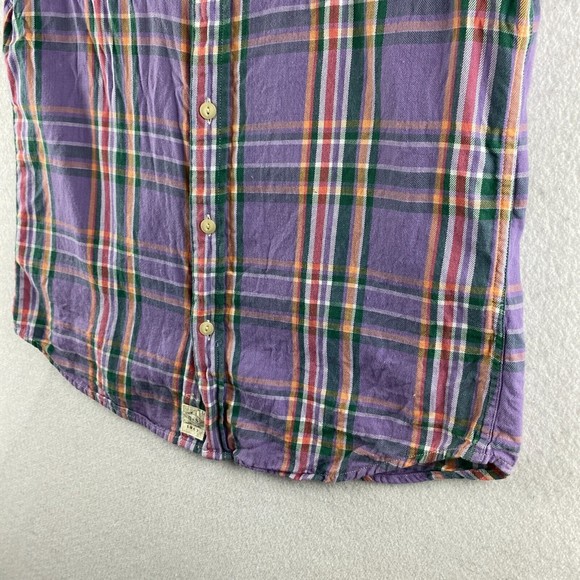 Denim & Supply Ralph Lauren Button Up Womens S Small Purple Plaid Short Sleeve - Picture 5 of 15